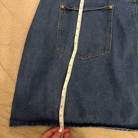 Boohoo Denim Overall Frayed Hem Pinafore Dress - Picture 7 of 9